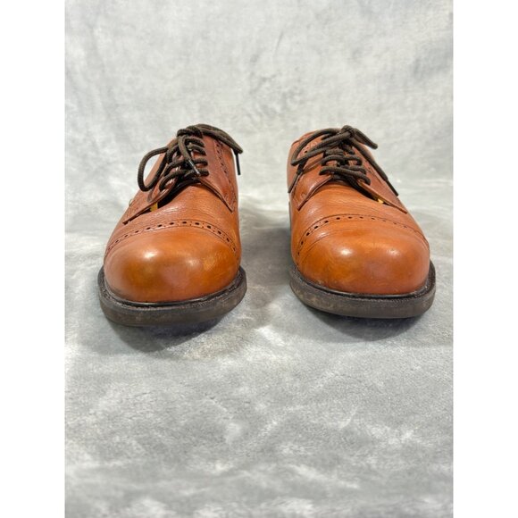 Florsheim Comfort mens shoes 7.5 Oxford Tech Ortholite Brown Leather Cap Toe - Picture 13 of 14